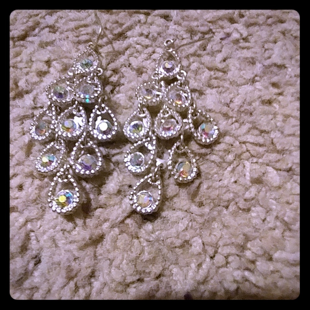 Silver formal earrings