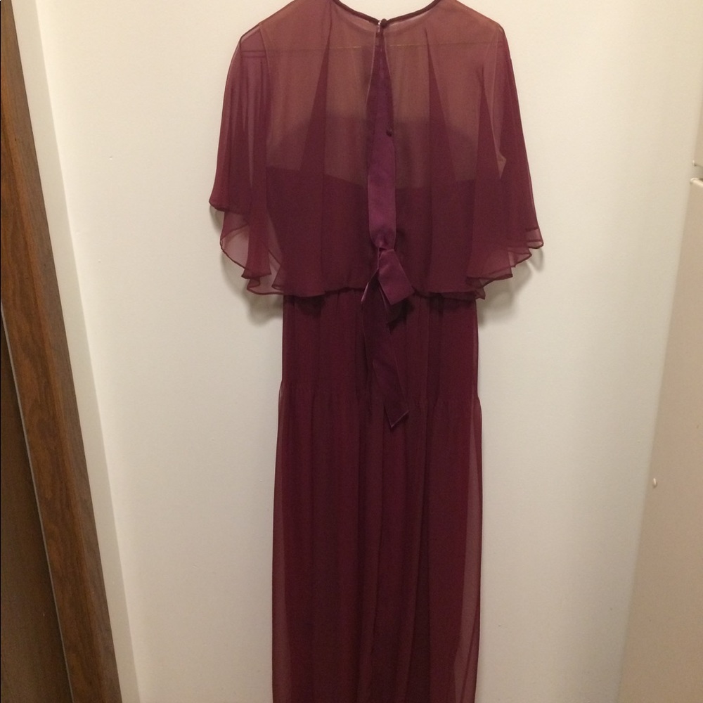 Victor Costa Vintage Burgundy Dress 1970s
