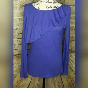 Ralph Lauren Sport Top with Ruffles Purple Size L
