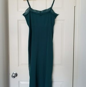 Anthropology silk and lace dress