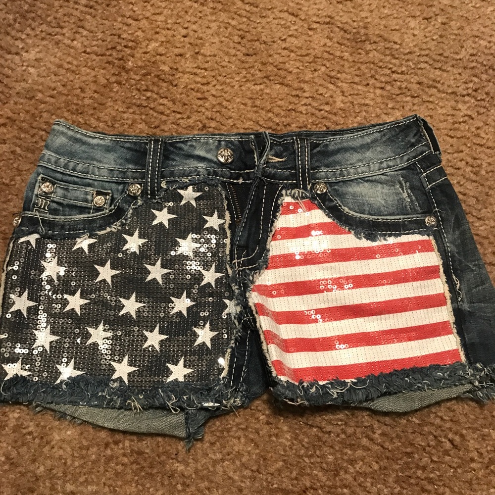 Miss Me American Flag Shorts.