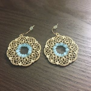 Blue and Gold Statement Earrings!