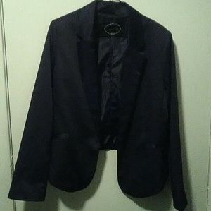 A ladies satin tuxedo jacket