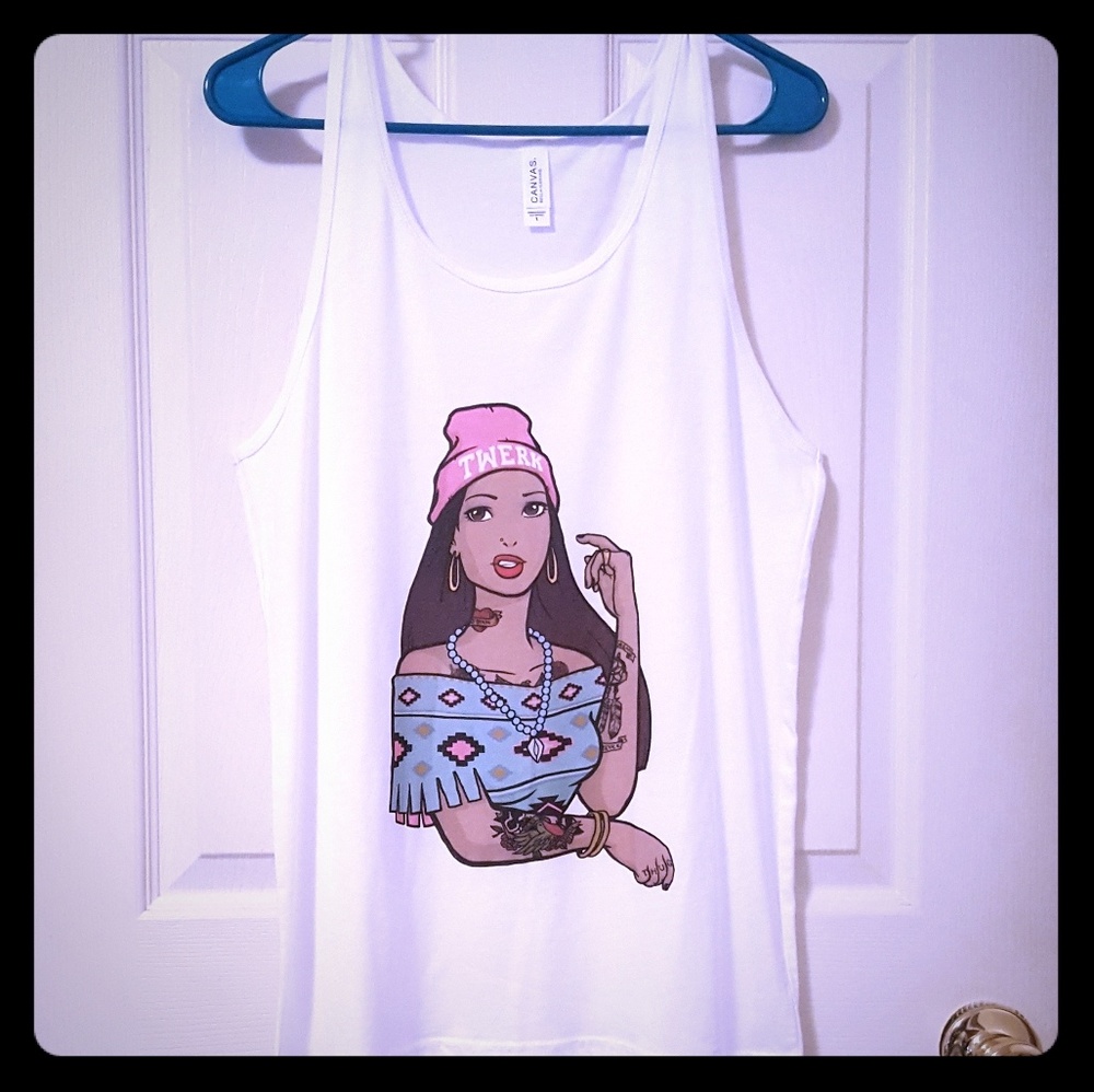 Hipster Pocahontas Unisex Tank Top
