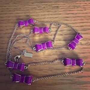 Kate Spade long purple bow necklace.
