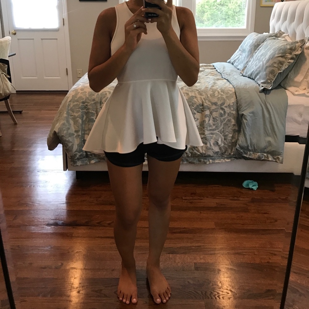 White High Low Peplum Top