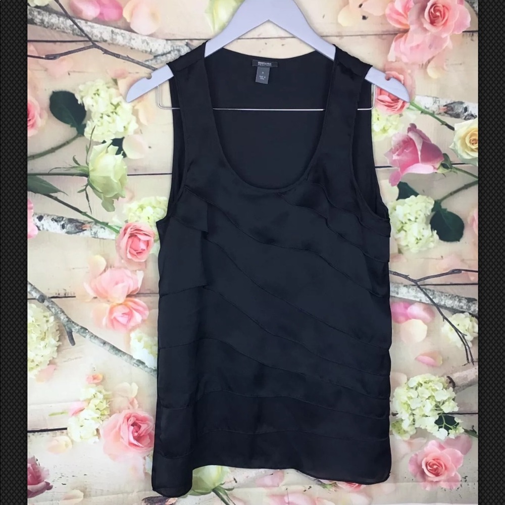 Kenneth Cole Sz 6 Semi Sheer Layer Tank Top Shirt