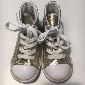 RARE Converse Chuck Taylor High Tops GOLD Leather