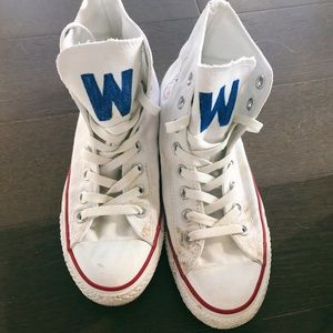 White Converse Custom Chicago Cubs Converse