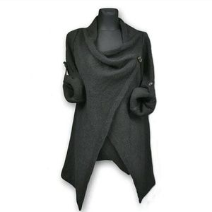 NWOT Black wrap sweater poncho type