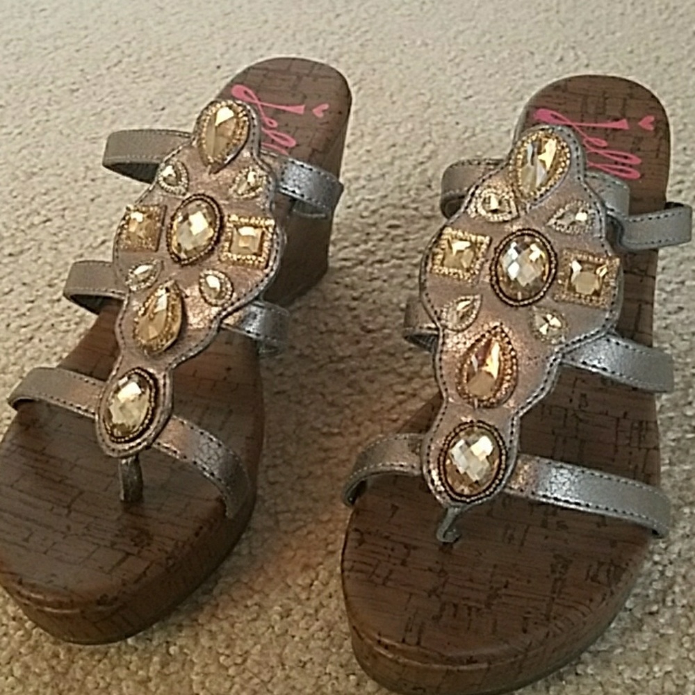 Silver and gold heels