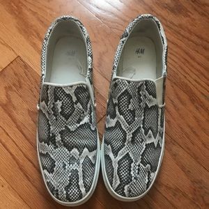 H&M Snake Skin Slip On Sneakers