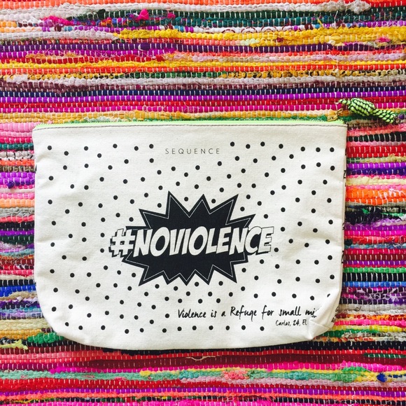 NWOT SEQUENCE Collection "#noviolence" Clutch Bag - Picture 2 of 3