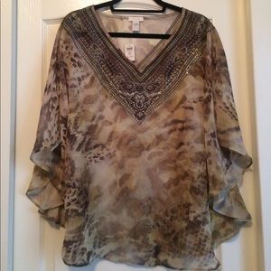 ❤️Stunning Chico's Sheer Top. Size S/M. NWT