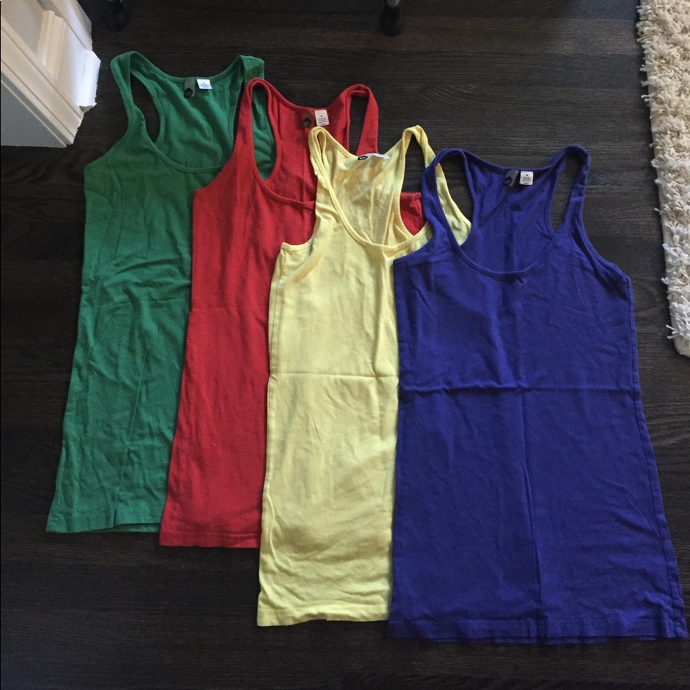 EUC, set of four, BP racerback tanks