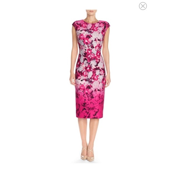 Vince Camuto Floral Scuba Midi - Picture 1 of 1