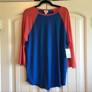 BNWT LulaRoe Randy Red and Blue 2X