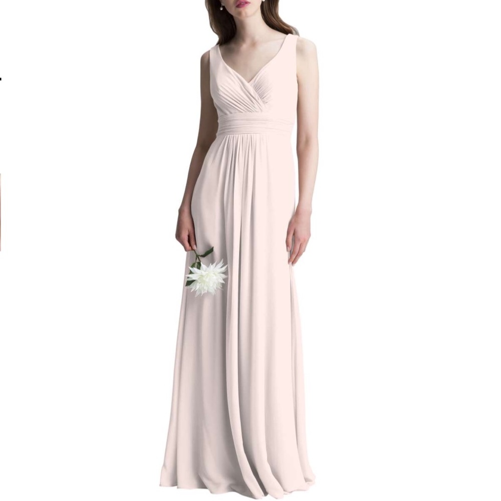 #levkoff a line chiffon blush dress