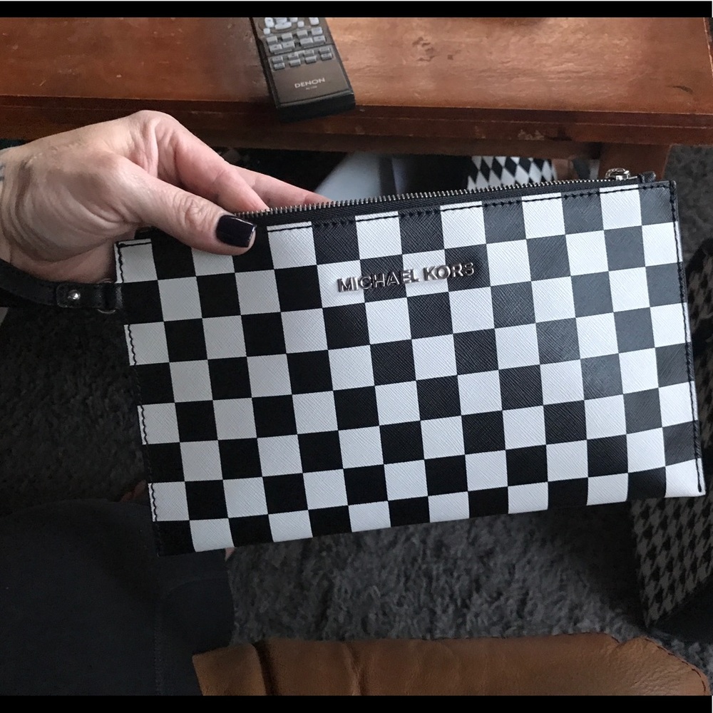 Michael Kors checkered wristlet