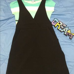 Black mini skirt with suspenders