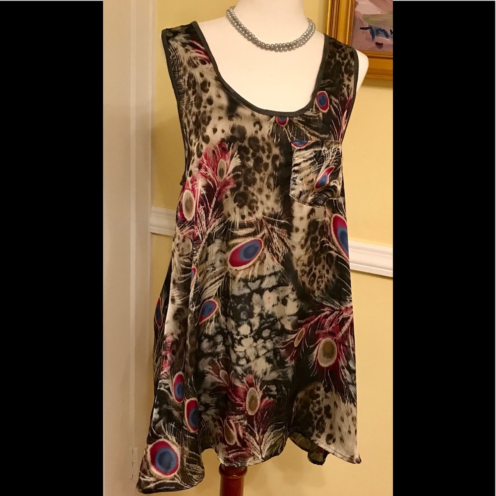 💜SALE West Kei Peacock Leopard Print Top