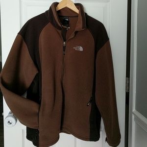 Men's Brown North Face fleece jacket