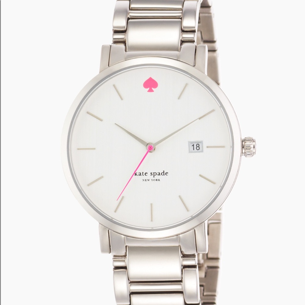 Auth Kate Spade 'Gramercy Grand' silver watch