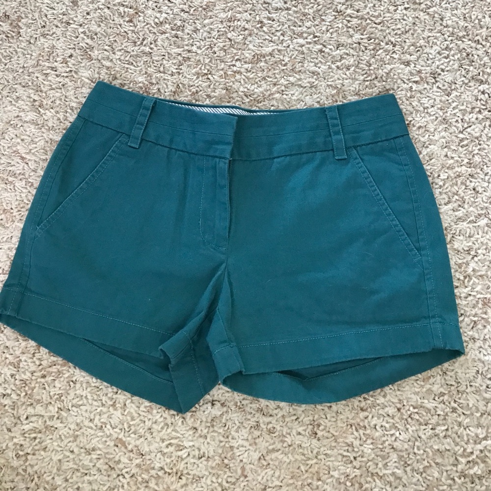 Teal J. Crew size 00 chino shorts