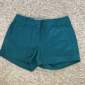 Teal J. Crew size 00 chino shorts