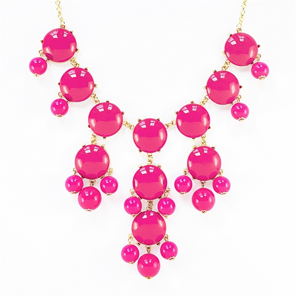 Authentic JCrew statement Bubble Necklace hot pink