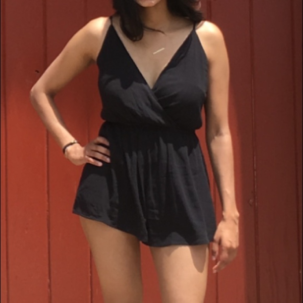 Deep V Black Romper | Worn Once !