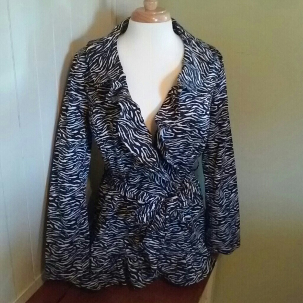 Designer Sandro Ruffled Rain Jacket, Misses