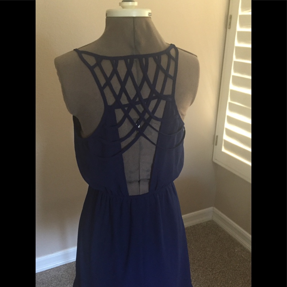 Navy blue dress with sexy back