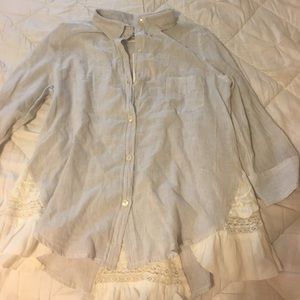 Anthropologie Embroidered Button Down (TAGS ON)
