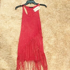 Red Fringe Tank | Never Worn