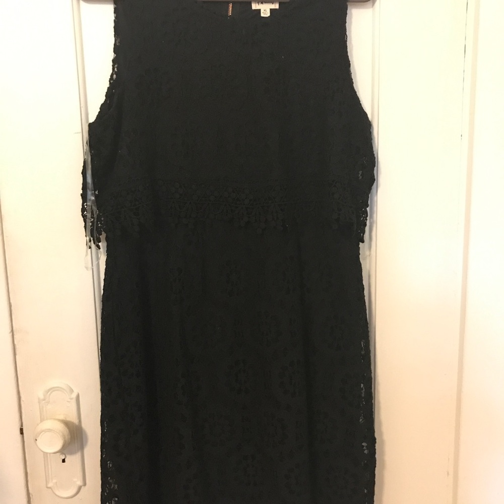 Black lace dress with zipper back