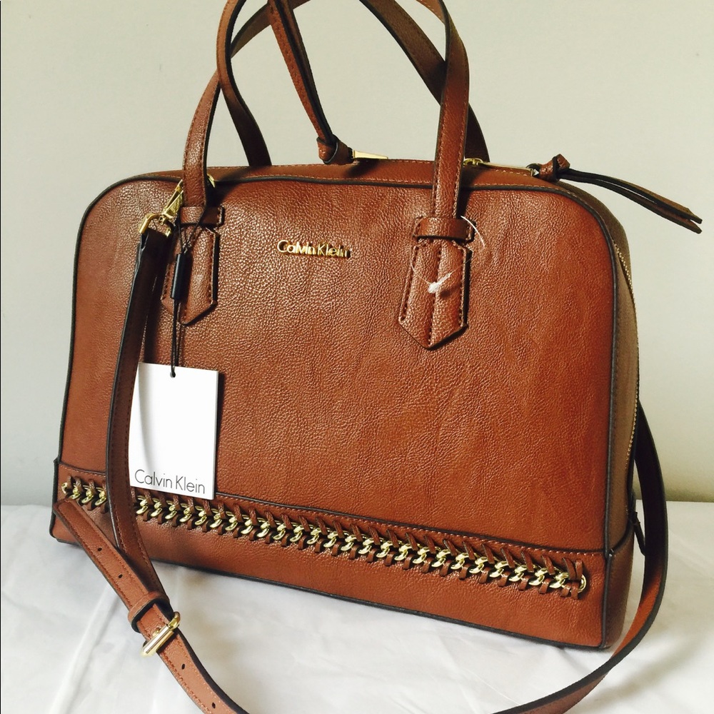 Calvin Klein Women's Jetlink Satchel w/ Chain - Picture 4 of 8