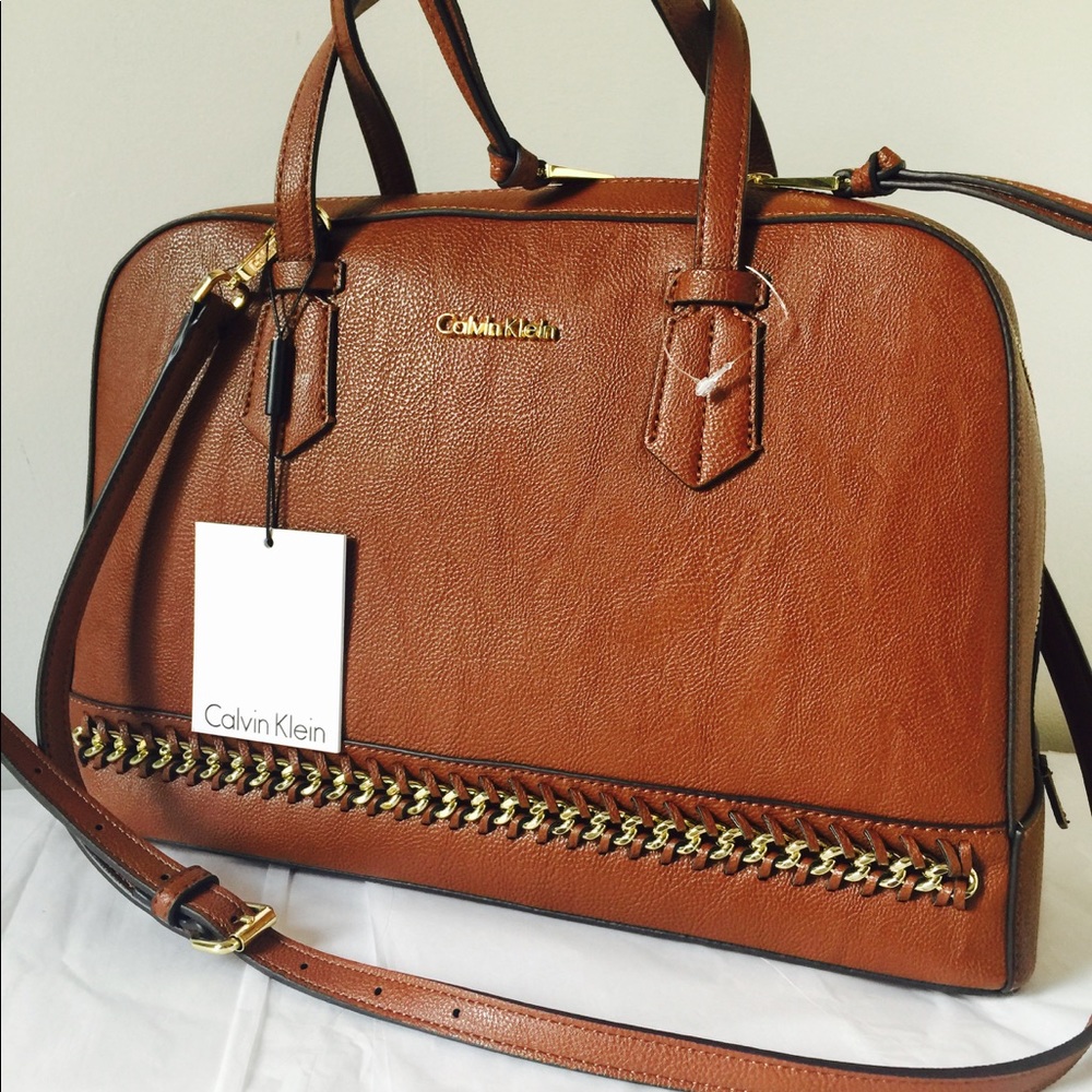 Calvin Klein Women's Jetlink Satchel w/ Chain - Picture 8 of 8