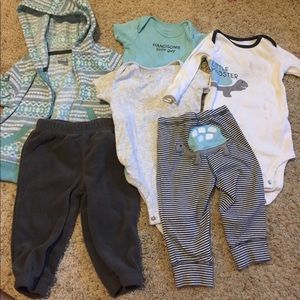 6 piece coordinating outfit.