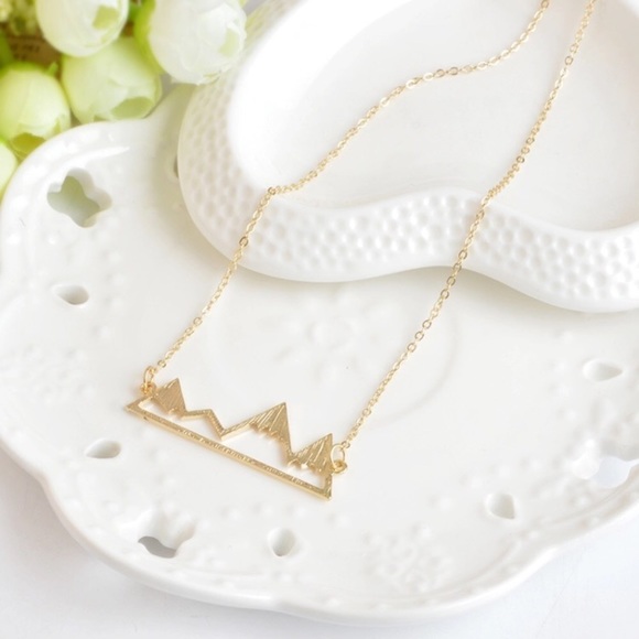 PRICE DROP! 1 Left! Gold Mountain Range Necklace - Picture 2 of 4