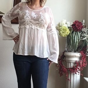 Cream lace blouse