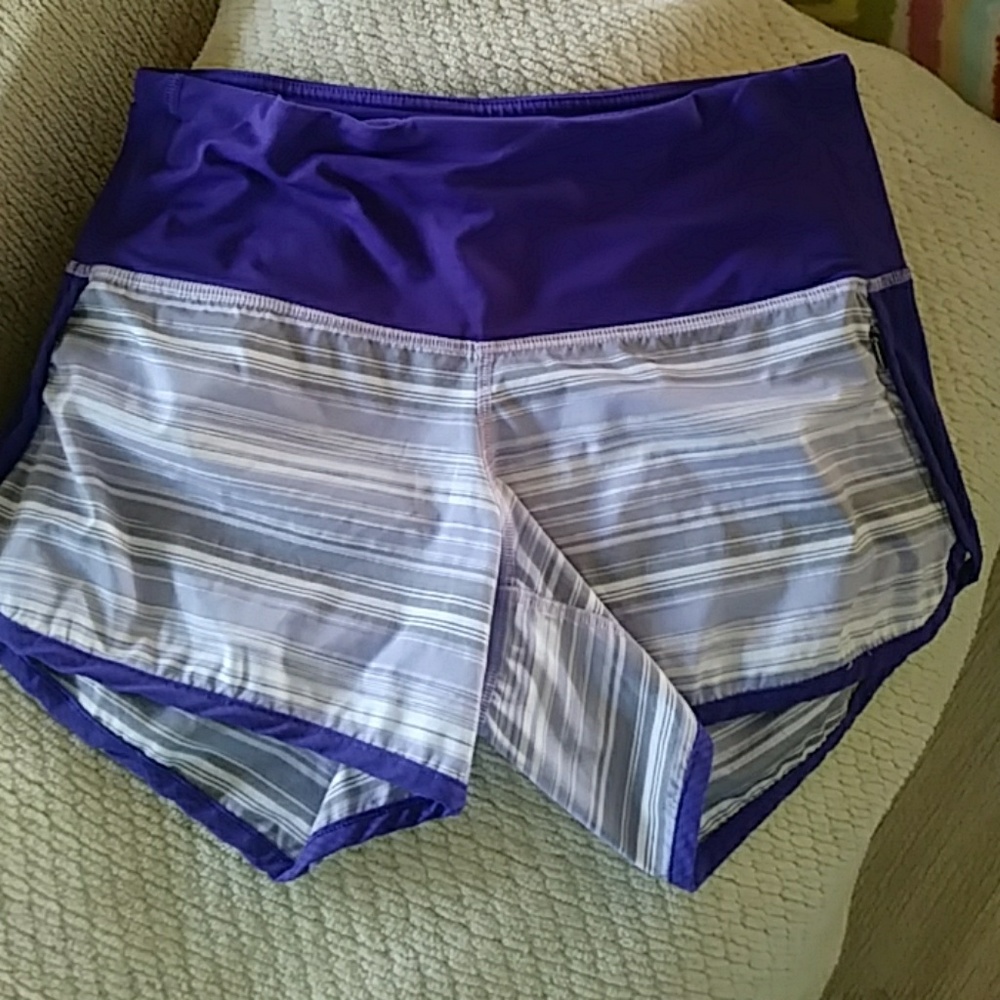Purple/gray lulu shorts size 4