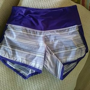 Purple/gray lulu shorts size 4