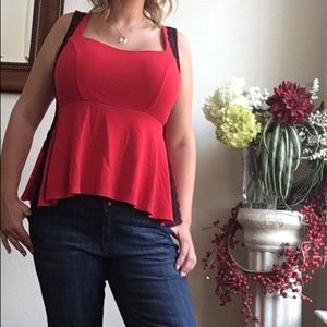 Red and Black peplum