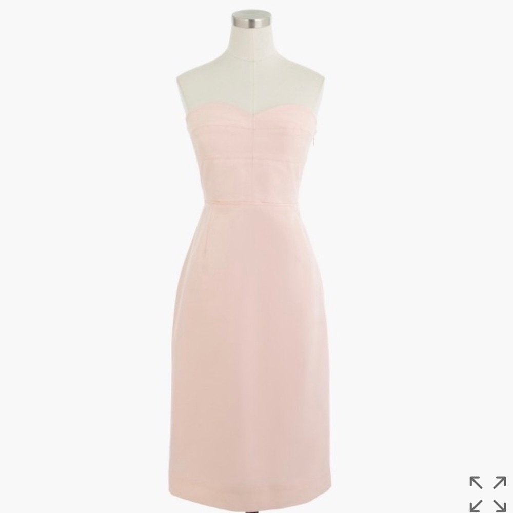 NWT JCrew 'Rory' strapless dress Millennial pink 6