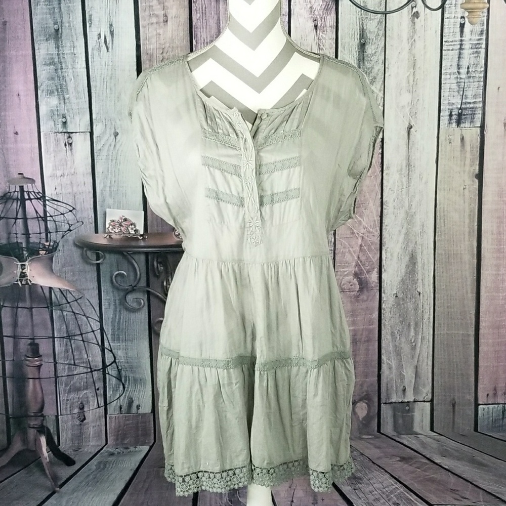 Embroidered Tie Back Dress