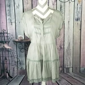 Embroidered Tie Back Dress