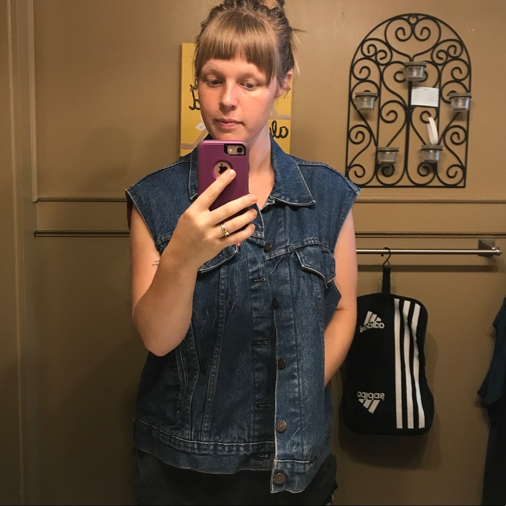 Vintage Levi's flannel lined denim vest