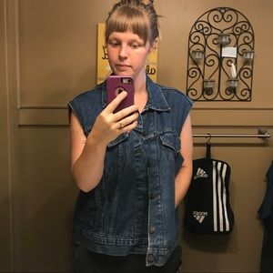 Vintage Levi's flannel lined denim vest