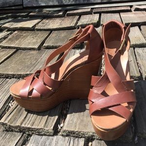 Lucky Brand Brown Wedges size 7.5